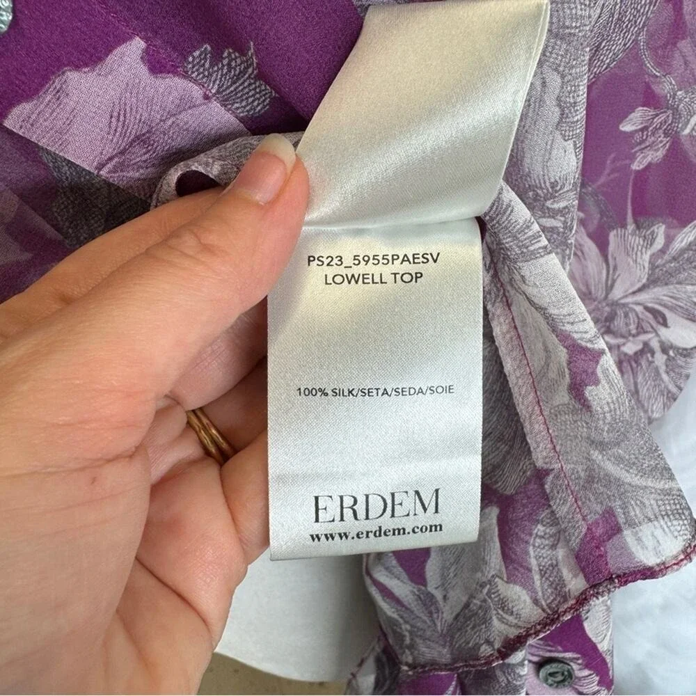 ERDEM‎ Floral Silk Blouse - Size 6